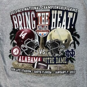 Bcs Championship Shirt Mens Large 2013 Alabama Vs Notre Dame Bring The Heat
